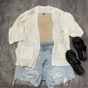 Old Navy Off-white Kimono Sweater Cardigan